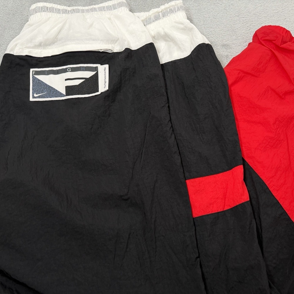VTG Nike Flight Series Track Pants Mens 3XL Black Red Nylon Lined Baggy Jogger